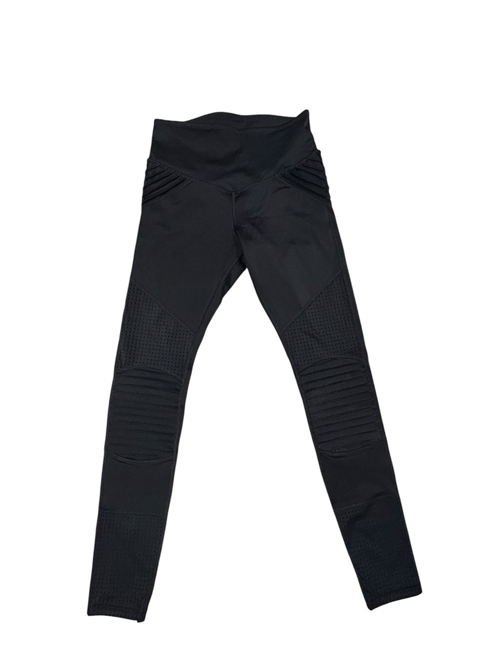 L’urv High-Waist Moto Black Textured Vented Leggings Women’s Small Athletic